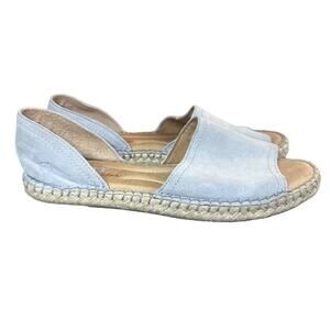Born Drillers Seak light gray size 7 open toe flat espadrille slip on suede